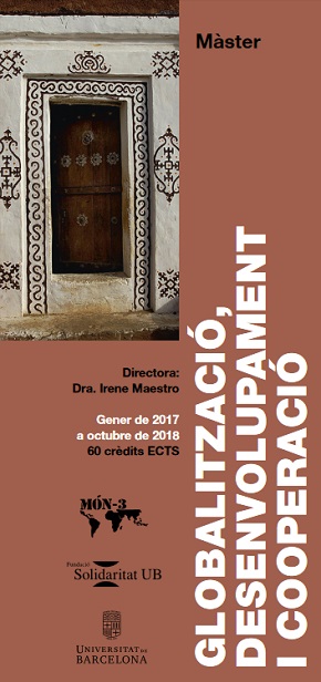 MÀSTER EN GLOBALITZACIÓ, DESENVOLUPAMENT I COOPERACIÓ