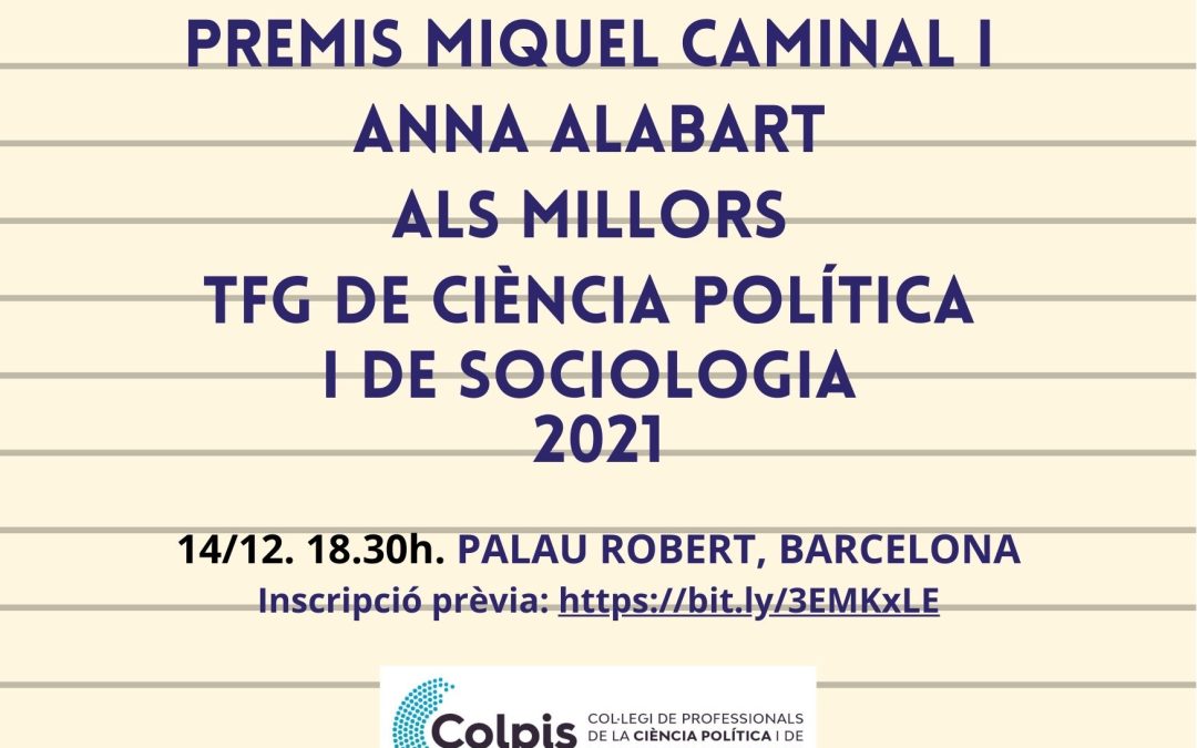 ENTREGA DELS PREMIS ALS MILLORS TFG DE CIÈNCIA POLÍTICA I DE SOCIOLOGIA 2021
